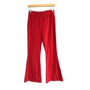Aerie S Red Corduroy High Rise Flared Pull On Pants